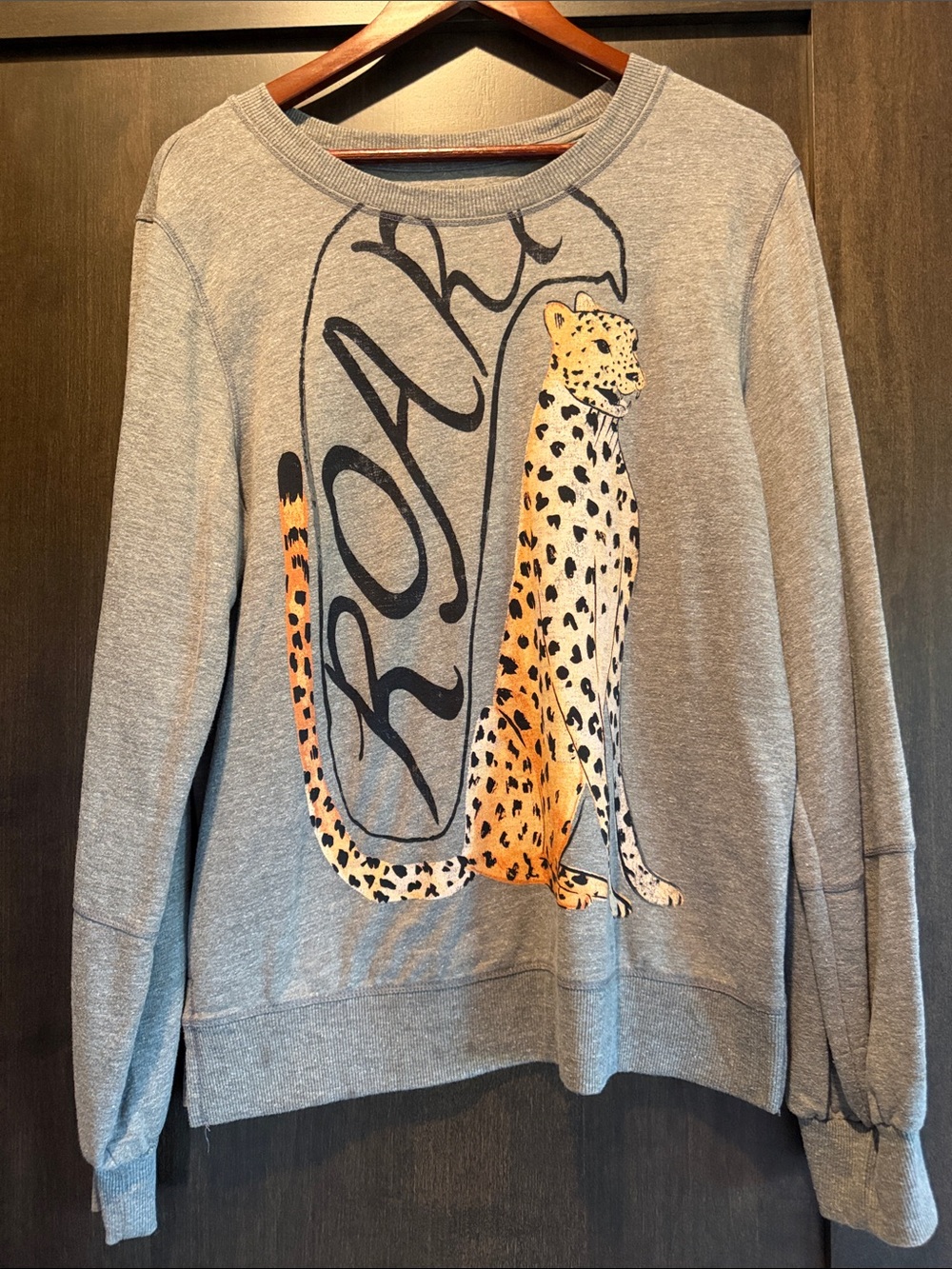 Women's Grey Leopard Graphic Sweatshirt